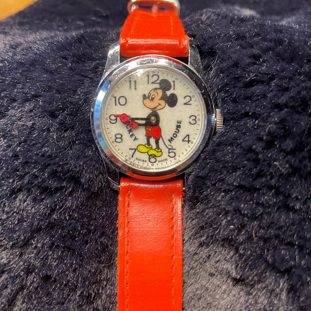 Mickey Mouse vintage Watch with Red Strap
